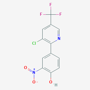 molecular formula C12H6ClF3N2O3 B1487052 4-[3-氯-5-(三氟甲基)-2-吡啶基]-2-硝基苯酚 CAS No. 161949-57-1