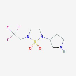 molecular formula C8H14F3N3O2S B14870527 2-(Pyrrolidin-3-yl)-5-(2,2,2-trifluoroethyl)-1,2,5-thiadiazolidine 1,1-dioxide 