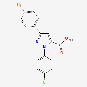 molecular formula C16H10BrClN2O2 B14870528 3-(4-Bromophenyl)-1-(4-chlorophenyl)-1H-pyrazole-5-carboxylic acid 