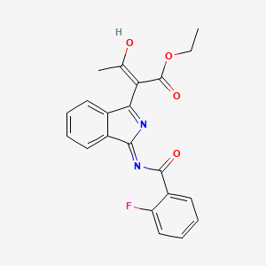 molecular formula C21H17FN2O4 B14870533 (Z)-ethyl 2-(3-(2-fluorobenzamido)-1H-isoindol-1-ylidene)-3-oxobutanoate 