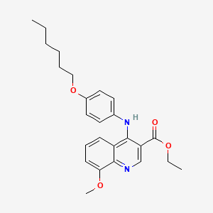 Ethyl 4-((4-(hexyloxy)phenyl)amino)-8-methoxyquinoline-3-carboxylate