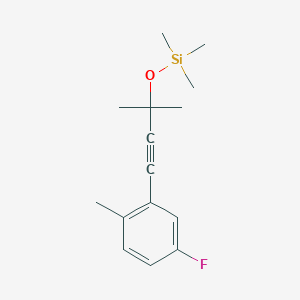 molecular formula C15H21FOSi B14870556 [3-(5-Fluoro-2-methyl-phenyl)-1,1-dimethyl-prop-2-ynyloxy]-trimethyl-silane 