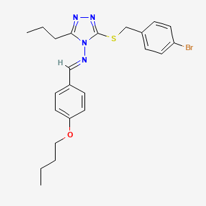 (E)-3-((4-bromobenzyl)thio)-N-(4-butoxybenzylidene)-5-propyl-4H-1,2,4-triazol-4-amine