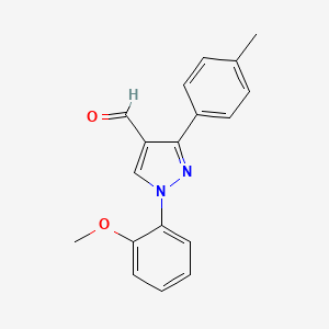 molecular formula C18H16N2O2 B14870578 1-(2-Methoxyphenyl)-3-p-tolyl-1H-pyrazole-4-carbaldehyde 