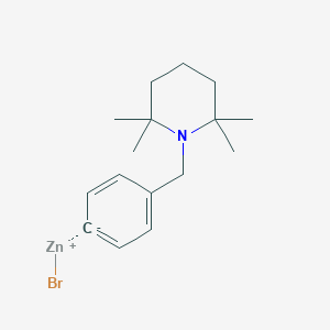 molecular formula C16H24BrNZn B14870579 4-[(2,2,6,6-Tetramethyl-1-piperidino)methyl]phenylZinc bromide 