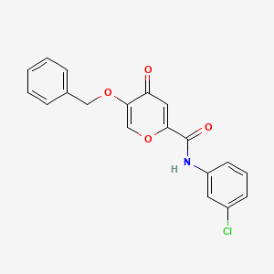 molecular formula C19H14ClNO4 B14870583 5-(benzyloxy)-N-(3-chlorophenyl)-4-oxo-4H-pyran-2-carboxamide 