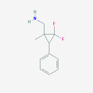 molecular formula C11H13F2N B14870589 (2,2-Difluoro-1-methyl-3-phenylcyclopropyl)methanamine 