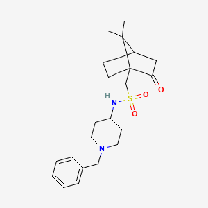 molecular formula C22H32N2O3S B14870597 N-(1-benzylpiperidin-4-yl)-1-(7,7-dimethyl-2-oxobicyclo[2.2.1]heptan-1-yl)methanesulfonamide 