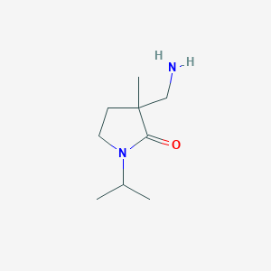 molecular formula C9H18N2O B14870600 3-(Aminomethyl)-1-isopropyl-3-methylpyrrolidin-2-one 