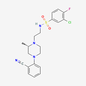 3-chloro-N-[2-[(2S)-4-(2-cyanophenyl)-2-methylpiperazin-1-yl]ethyl]-4-fluorobenzenesulfonamide