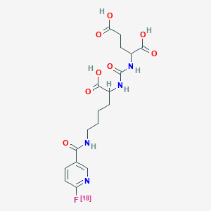 (((S)-1-carboxy-5-(6-(fluoro-18F)nicotinamido)pentyl)carbamoyl)-L-glutamic acid