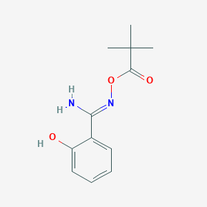 molecular formula C12H16N2O3 B1487071 N-[(2,2-Dimethylpropanoyl)oxy]-2-hydroxybenzenecarboximidamide CAS No. 1353503-71-5