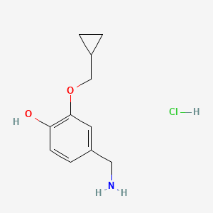 molecular formula C11H16ClNO2 B14870737 4-(Aminomethyl)-2-(cyclopropylmethoxy)phenol hydrochloride 