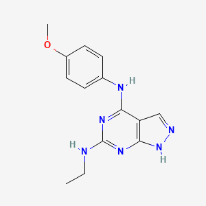 molecular formula C14H16N6O B14870745 N6-ethyl-N4-(4-methoxyphenyl)-1H-pyrazolo[3,4-d]pyrimidine-4,6-diamine 