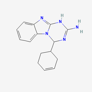 molecular formula C15H17N5 B1487075 4-Cyclohex-3-en-1-yl-1,4-dihydro[1,3,5]triazino[1,2-a]benzimidazol-2-amine CAS No. 1306739-92-3