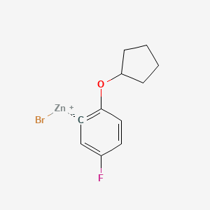 molecular formula C11H12BrFOZn B14870758 2-Cyclopentyloxy-5-fluorophenylZinc bromide 