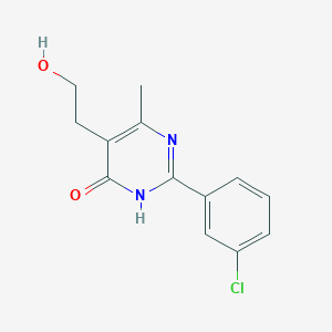 molecular formula C13H13ClN2O2 B1487079 2-(3-chlorophenyl)-5-(2-hydroxyethyl)-6-methylpyrimidin-4(3H)-one CAS No. 1239781-15-7