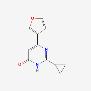 molecular formula C11H10N2O2 B1487080 2-Cyclopropyl-6-(furan-3-yl)pyrimidin-4-ol CAS No. 1412953-09-3