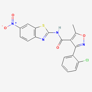 3-(2-chlorophenyl)-5-methyl-N-(6-nitro-1,3-benzothiazol-2-yl)-1,2-oxazole-4-carboxamide