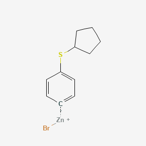 molecular formula C11H13BrSZn B14870808 4-CyclopentylthiophenylZinc bromide 