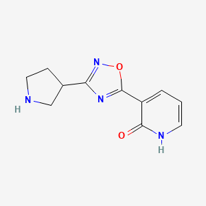 molecular formula C11H12N4O2 B1487081 3-(3-(Pyrrolidin-3-yl)-1,2,4-oxadiazol-5-yl)pyridin-2-ol CAS No. 2098008-92-3