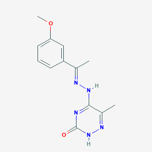 (E)-5-(2-(1-(3-methoxyphenyl)ethylidene)hydrazinyl)-6-methyl-1,2,4-triazin-3(2H)-one