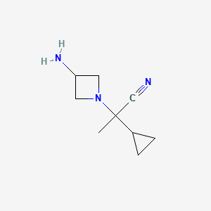 molecular formula C9H15N3 B14870826 2-(3-Aminoazetidin-1-yl)-2-cyclopropylpropanenitrile 