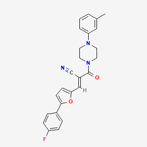 (E)-3-(5-(4-fluorophenyl)furan-2-yl)-2-(4-(m-tolyl)piperazine-1-carbonyl)acrylonitrile