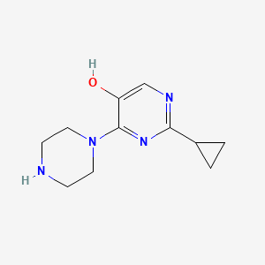 molecular formula C11H16N4O B14870908 2-Cyclopropyl-4-(piperazin-1-yl)pyrimidin-5-ol 