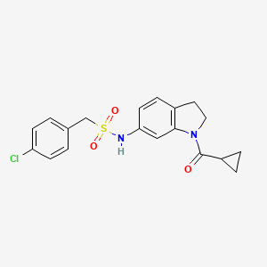 1-(4-chlorophenyl)-N-(1-(cyclopropanecarbonyl)indolin-6-yl)methanesulfonamide