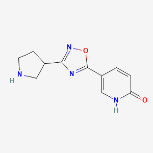 molecular formula C11H12N4O2 B1487095 5-(3-(Pyrrolidin-3-yl)-1,2,4-oxadiazol-5-yl)pyridin-2-ol CAS No. 2098122-49-5