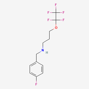 molecular formula C12H13F6NO B14870961 (4-Fluoro-benzyl)-(3-pentafluoroethyloxy-propyl)-amine 