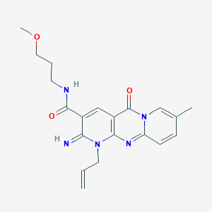 molecular formula C20H23N5O3 B14871002 6-imino-N-(3-methoxypropyl)-13-methyl-2-oxo-7-prop-2-enyl-1,7,9-triazatricyclo[8.4.0.03,8]tetradeca-3(8),4,9,11,13-pentaene-5-carboxamide 