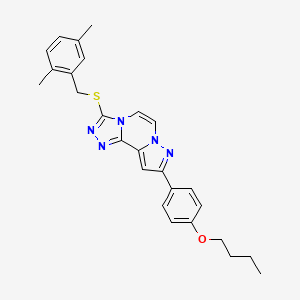 9-(4-Butoxyphenyl)-3-((2,5-dimethylbenzyl)thio)pyrazolo[1,5-a][1,2,4]triazolo[3,4-c]pyrazine