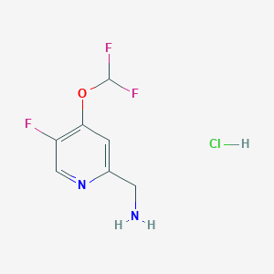 molecular formula C7H8ClF3N2O B1487103 (4-(二氟甲氧基)-5-氟吡啶-2-基)甲胺盐酸盐 CAS No. 2231675-51-5