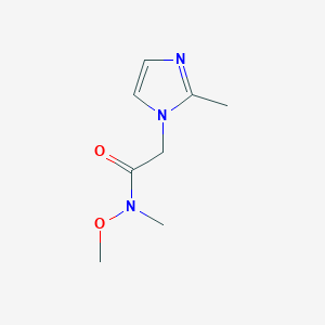 molecular formula C8H13N3O2 B14871043 N-methoxy-N-methyl-2-(2-methyl-1H-imidazol-1-yl)acetamide 