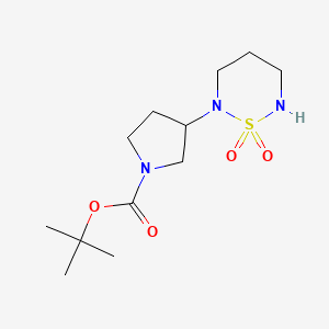 molecular formula C12H23N3O4S B14871048 Tert-butyl 3-(1,1-dioxido-1,2,6-thiadiazinan-2-yl)pyrrolidine-1-carboxylate 