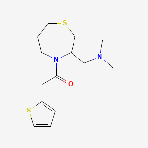 1-(3-((Dimethylamino)methyl)-1,4-thiazepan-4-yl)-2-(thiophen-2-yl)ethanone