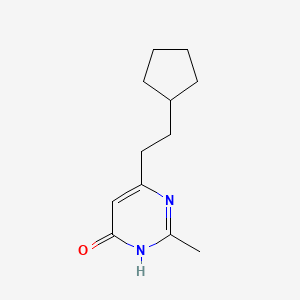 molecular formula C12H18N2O B1487114 6-(2-Cyclopentylethyl)-2-methylpyrimidin-4-ol CAS No. 2090280-46-7