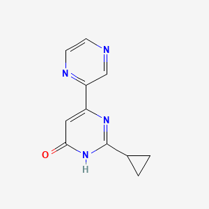 molecular formula C11H10N4O B1487117 2-Cyclopropyl-6-(pyrazin-2-yl)pyrimidin-4-ol CAS No. 2097969-06-5