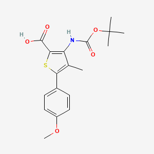 molecular formula C18H21NO5S B14871182 3-Tert-butoxycarbonylamino-5-(4-methoxyphenyl)-4-methylthiophene-2-carboxylic acid 