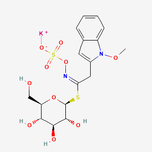 molecular formula C17H21KN2O10S2 B14871186 potassium;[(E)-[2-(1-methoxyindol-2-yl)-1-[(2S,3R,4S,5S,6R)-3,4,5-trihydroxy-6-(hydroxymethyl)oxan-2-yl]sulfanylethylidene]amino] sulfate 