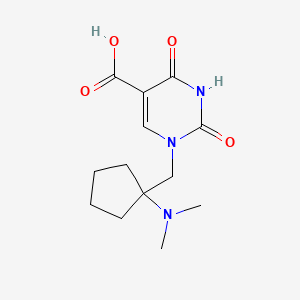 molecular formula C13H19N3O4 B14871195 1-((1-(Dimethylamino)cyclopentyl)methyl)-2,4-dioxo-1,2,3,4-tetrahydropyrimidine-5-carboxylic acid 