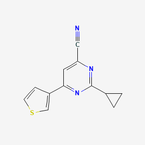 2-Cyclopropyl-6-(thiophen-3-yl)pyrimidine-4-carbonitrile