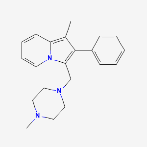 molecular formula C21H25N3 B14871251 1-Methyl-3-[(4-methylpiperazin-1-yl)methyl]-2-phenylindolizine 