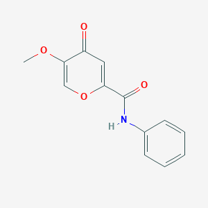 molecular formula C13H11NO4 B14871286 5-methoxy-4-oxo-N-phenyl-4H-pyran-2-carboxamide 