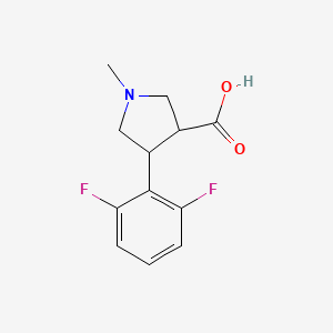 molecular formula C12H13F2NO2 B14871309 4-(2,6-Difluorophenyl)-1-methylpyrrolidine-3-carboxylic acid 