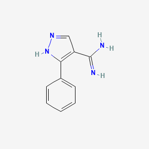 molecular formula C10H10N4 B1487131 3-phenyl-1H-pyrazole-4-carboximidamide CAS No. 2098083-09-9