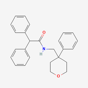 molecular formula C26H27NO2 B14871317 2,2-diphenyl-N-((4-phenyltetrahydro-2H-pyran-4-yl)methyl)acetamide 