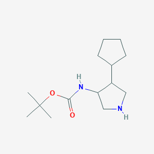 molecular formula C14H26N2O2 B14871337 Tert-butyl (4-cyclopentylpyrrolidin-3-yl)carbamate 